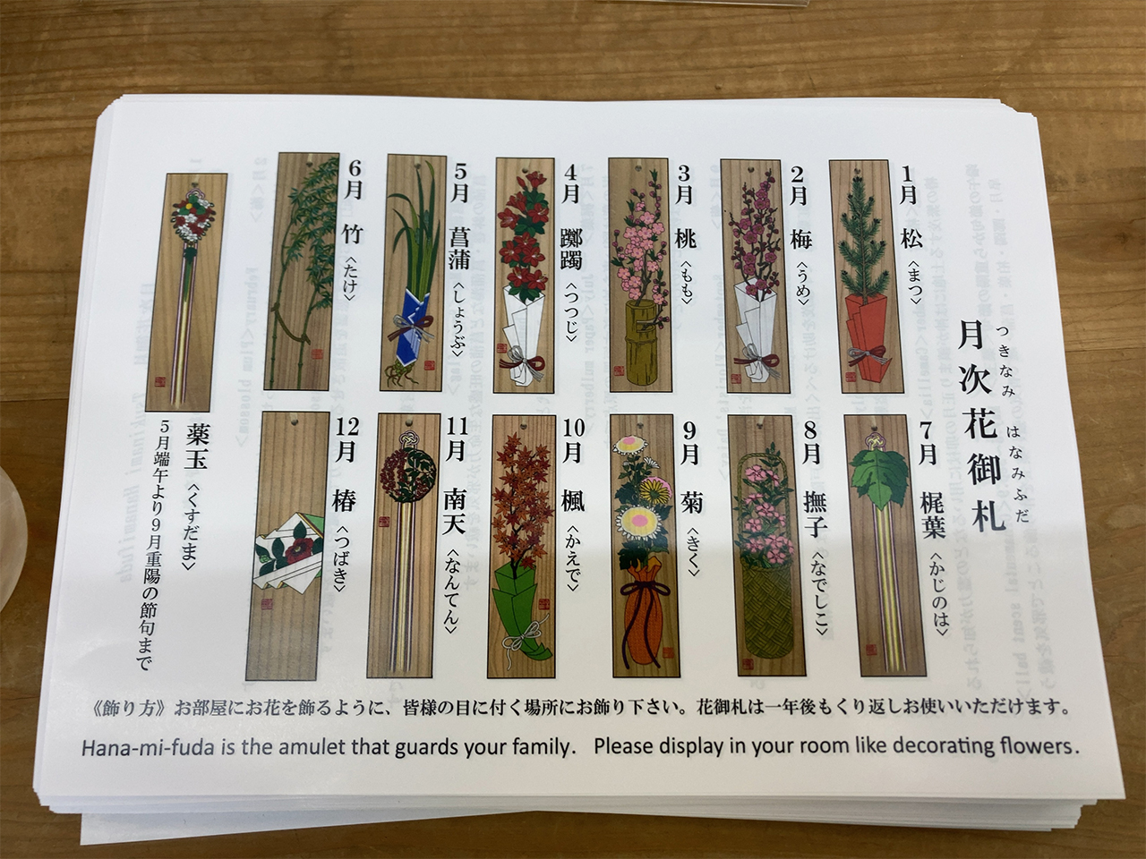 月次花御札