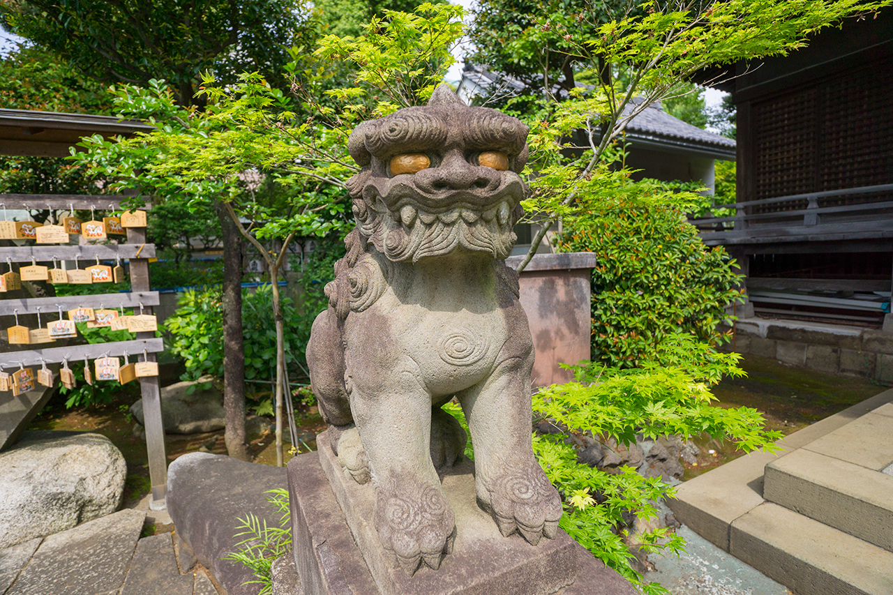 拝殿前の狛犬 左側
