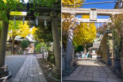 小野照崎神社 西側鳥居と南側鳥居