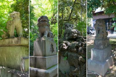 赤坂氷川神社 境内の狛犬像達
