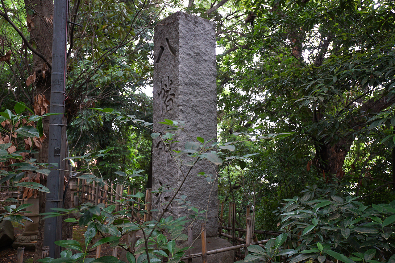 本殿裏の社号碑