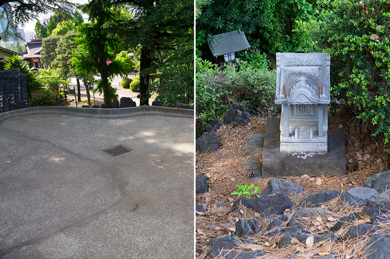 富士塚山頂と浅間神社の祠