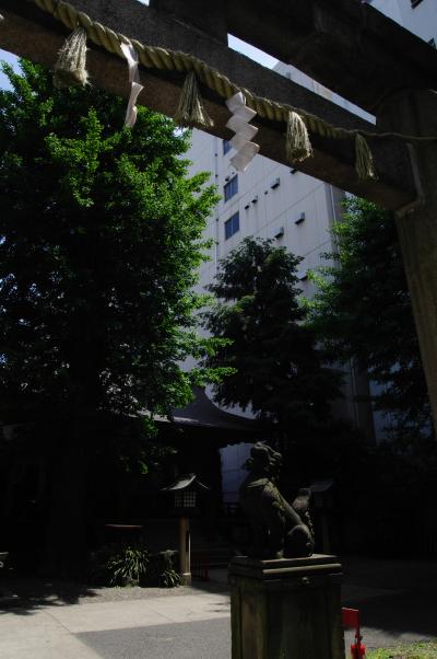 日枝神社日本橋摂社 鳥居と拝殿
