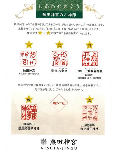 熱田神宮の御朱印一覧(見本)